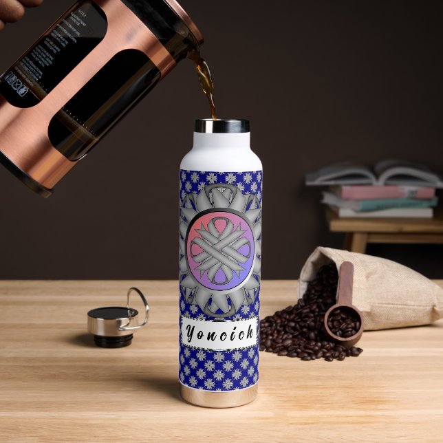 Gray Clover Ribbon von Kenneth Yoncich Trinkflasche (Kaffee)