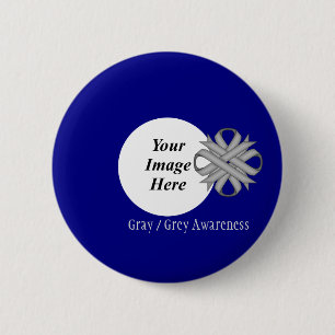 Gray Clover Ribbon Vorlage von Kenneth Yoncich Button