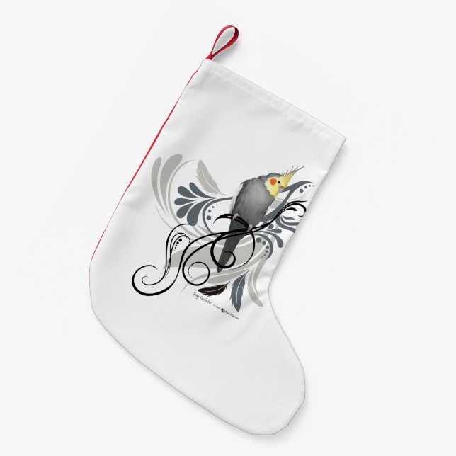 Gray Cockatiel Kleiner Weihnachtsstrumpf (Vorderansicht (hängend))