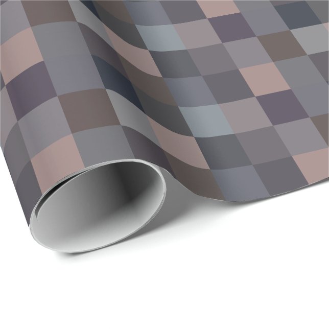 Gray Color Checkerboard Geschenkpapier (Rolleneckpunkt)
