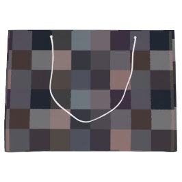 Gray Color Checkerboard Große Geschenktüte