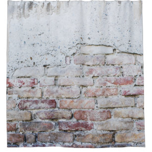 Gray concrete bricks wall duschvorhang