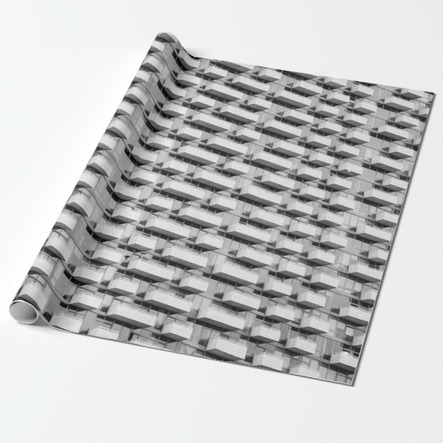 GRAY CONCRETE GEBÄUDE GESCHENKPAPIER (Ungerollt)
