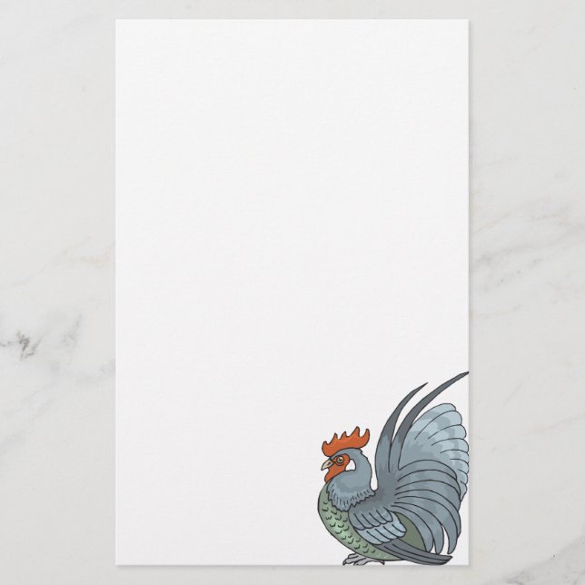 Gray Country Rooster Briefpapier (Vorderseite)
