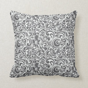 GRAY-CREAM-SWIRLS KISSEN