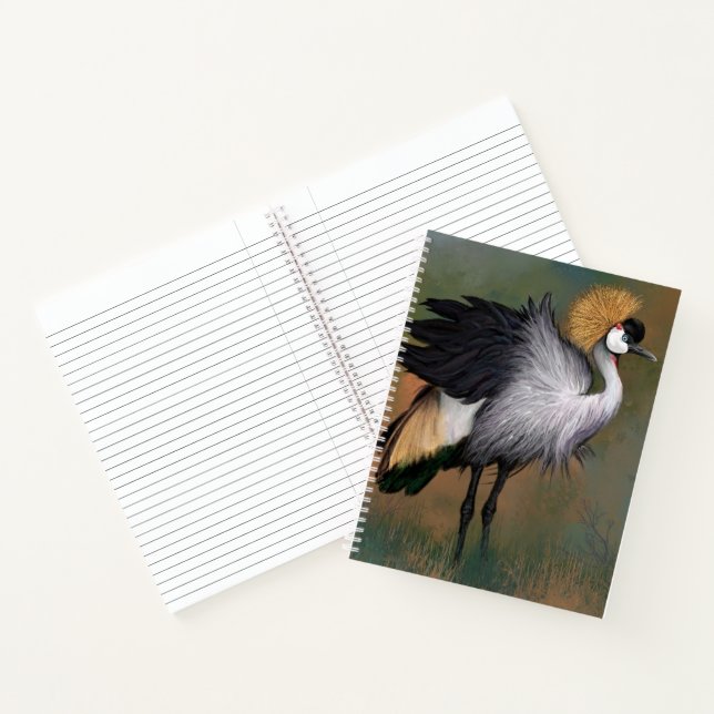 Gray Crowned Crane Notebook Notizbuch (Innenseite)