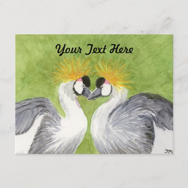 Gray Crowned Cranes Postkarte (Vorderseite)