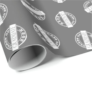 Gray Custom Grad Jahr Abschluss Geschenkpapier