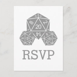 Gray D20 Dice Response Postkarte