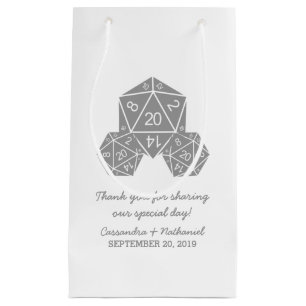 Gray D20 Dice Wedding Gift Bag Kleine Geschenktüte