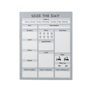 Gray Daily Planner   ADHD Productivity Planner Notizblock
