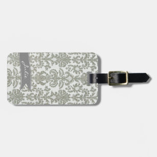 Gray Damask Gepäckanhänger