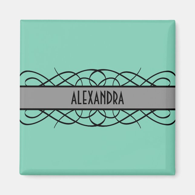 Gray Deko Blühte Magnet (Vorne)