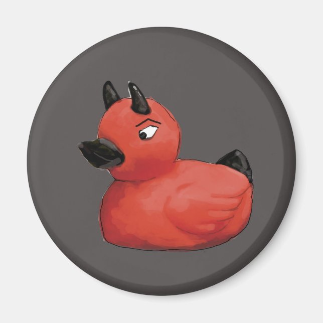 Gray Devil Duck Magnet (Vorne)