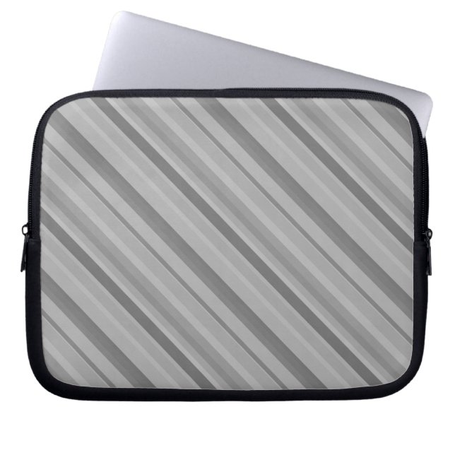 Gray diagonale Streifen Laptopschutzhülle (Vorderseite)
