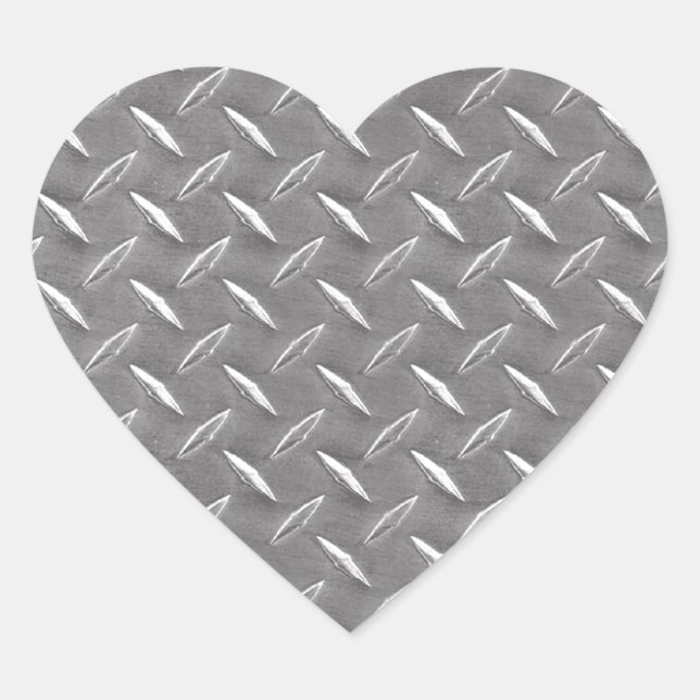 Gray Diamond Plate Herz-Aufkleber (Vorderseite)
