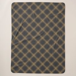 Gray Diamonds mit Gold Grid und Dots Muster Sherpadecke