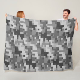 Gray Digital Camouflage Fleece Blanket