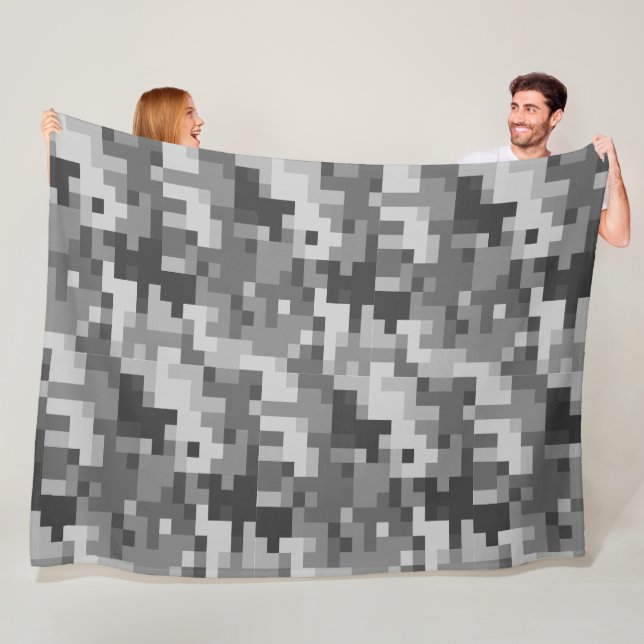 Gray Digital Camouflage Fleece Blanket (Beispiel)