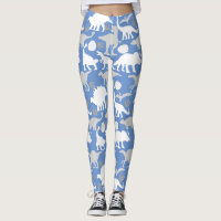 Gray Dino Pattern L Blue BG