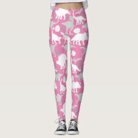 Gray Dino Pattern L Pink BG
