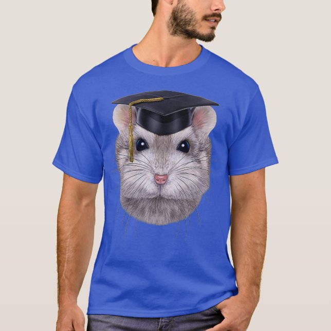 Gray Dwarf Hamster mit Universitätsabschluss T-Shirt (Vorderseite)