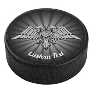 Gray Eagle mit zwei Heads Hockey Puck
