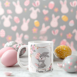 Gray Easter Bunny Personalized Mug Kaffeetasse