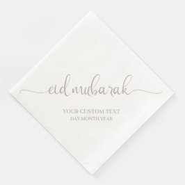 Gray Eid Mubarak Calligrafie Custom Serviette