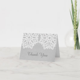 Gray Elegant Lace Dankeschön Card Dankeskarte