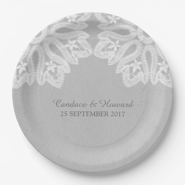 Gray Elegant Lace Paper Teller (Vorderseite)