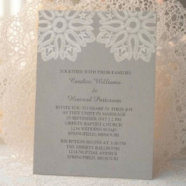 Gray Elegant Lace Wedding Einladung