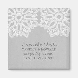 Gray Elegant Lead Save the Date Magnet