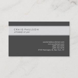 Gray Elegant Schlicht Beruflich Minimalistisch Mod Visitenkarte