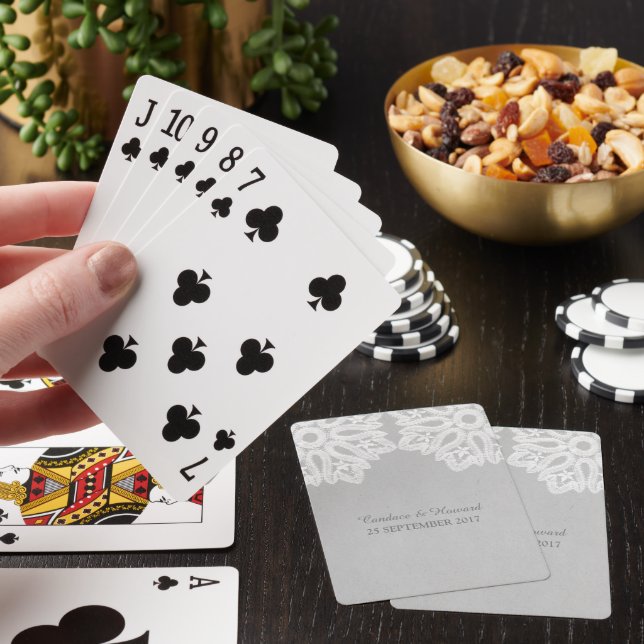 Gray Elegante Lace Playing Cards Spielkarten (In Situ)