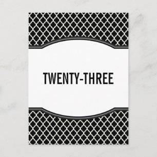 Gray Elegante Quarto Tischnummer Postkarte