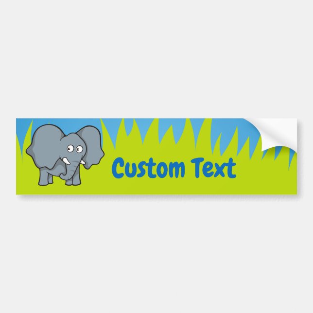 Gray elephant cartoon bumper sticker autoaufkleber (Vorne)