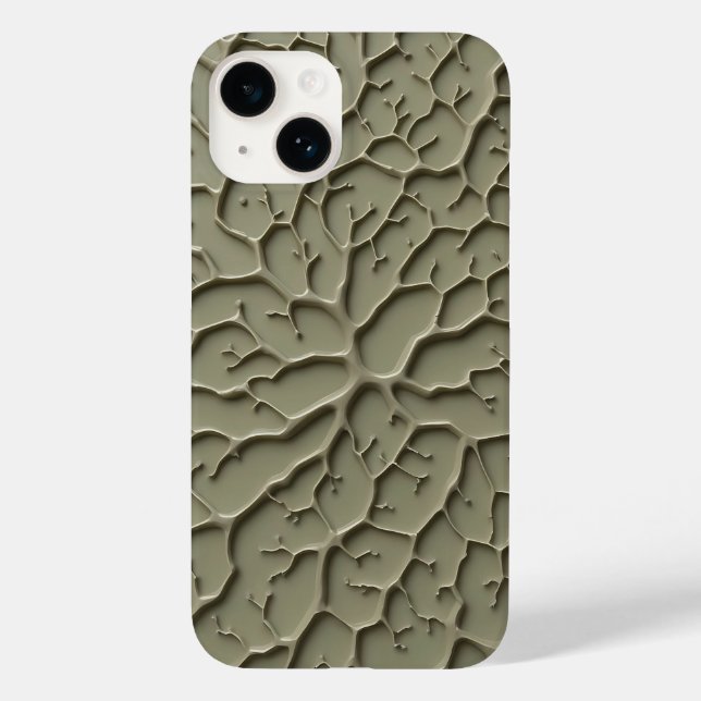 Gray Embossed Organic Texture iPhone Case (Rückseite)