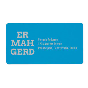 Gray Ermahgerd Shipping Labels