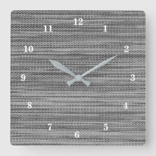 Gray Fabric Cloth Quadratische Wanduhr