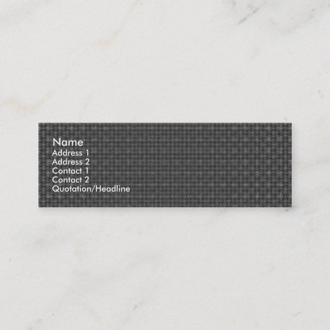 Gray Fabric Texture Mini Visitenkarte (Vorderseite)
