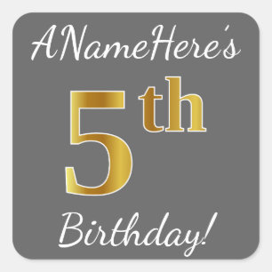 Gray, Faux Gold 5e anniversaire + Autocollant de n