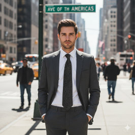 Gray Faux Leather   Krawatte