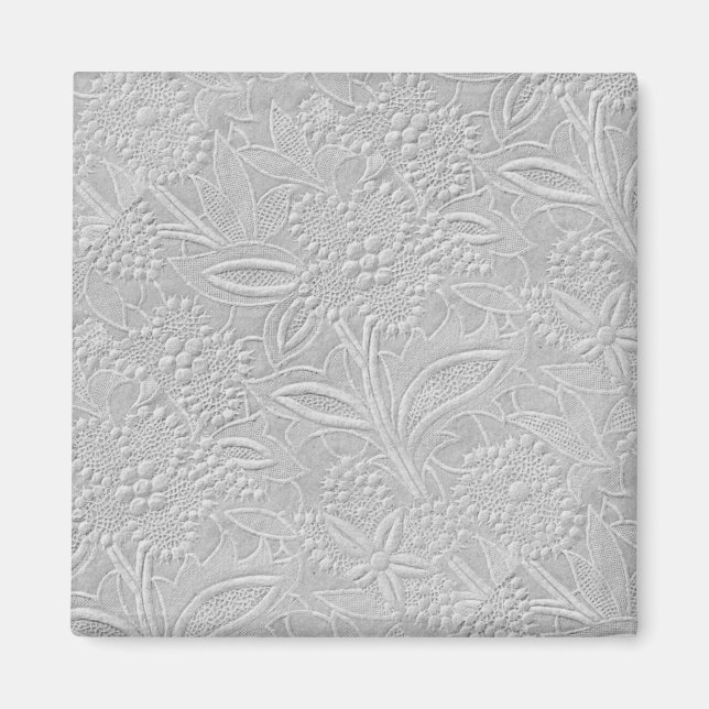 Gray floral Embossed Look Magnet (Vorne)