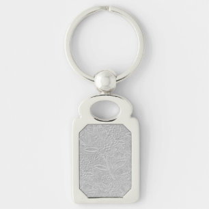 Gray floral Embossed Look Schlüsselanhänger