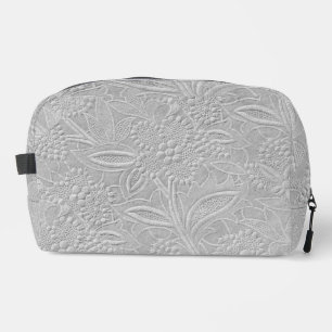 Gray floral Embossed Look Waschbeutel