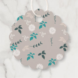 Gray Floral Favor Tags Geschenkanhänger