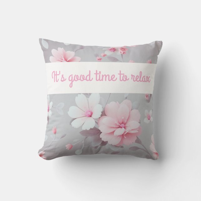 Gray Floral Kissen (Vorderseite)