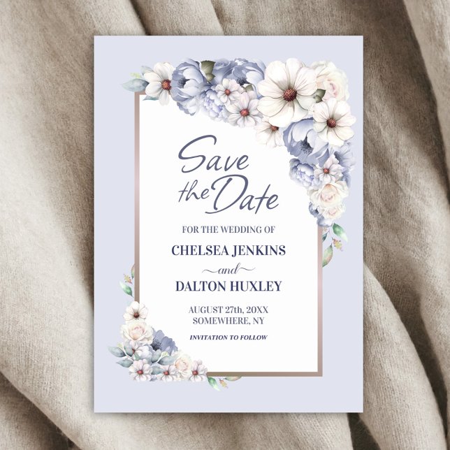 Gray floral Wedding Save the Date (Von Creator hochgeladen)