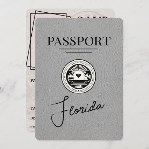 Gray Florida Passport Save the Date